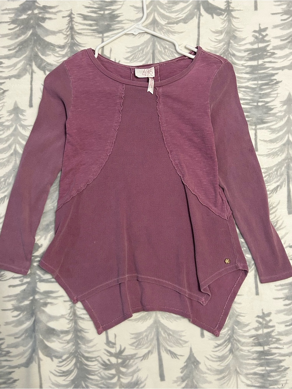 Matilda Jane Girls' Long Sleeve Layered Hem Tee - Mauve